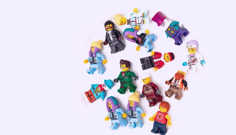 Several LEGO character pieces